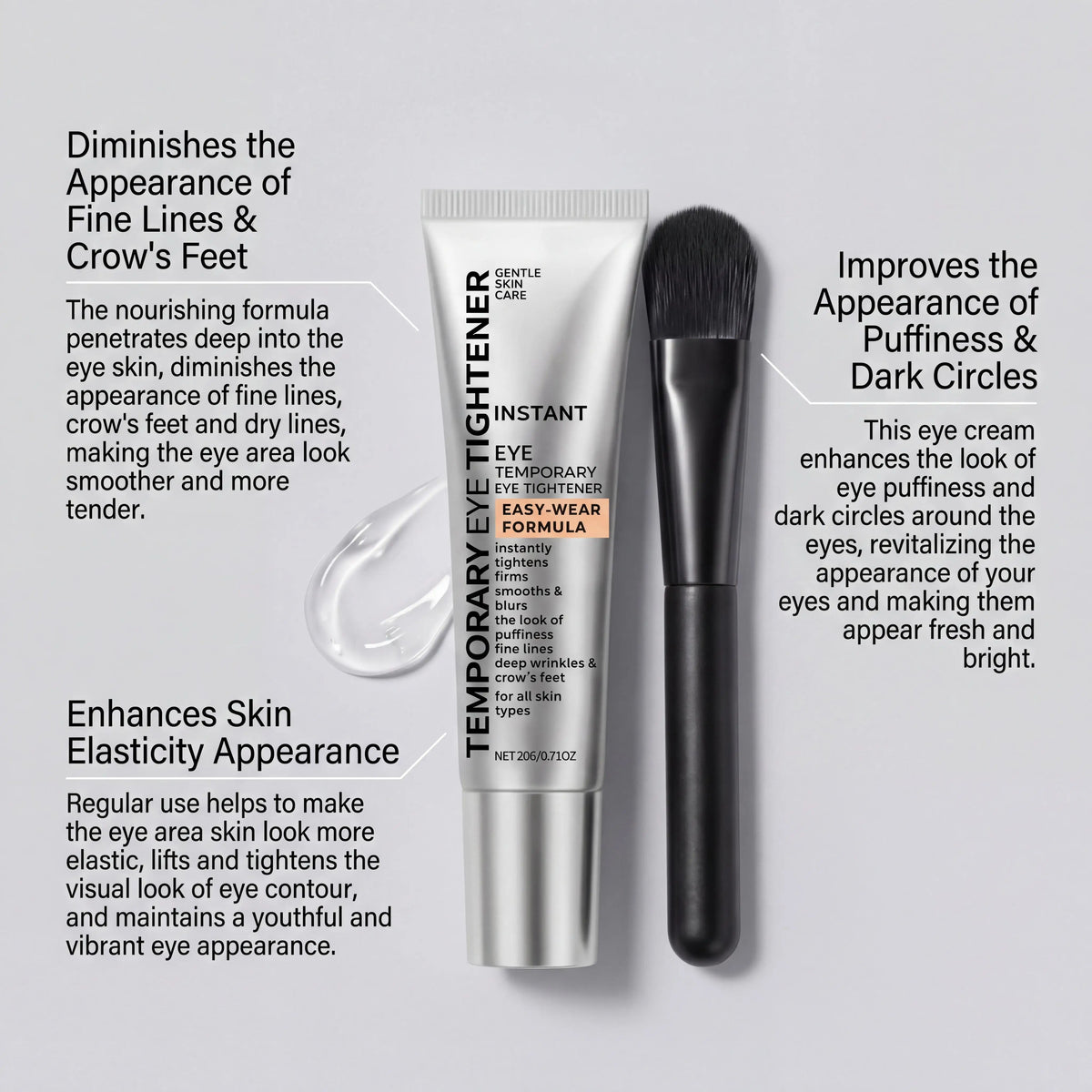 Instant Firming Eye Cream Anti Aging Lighten Dark Circles Reduce Puffiness Moisturize Wrinkle Elimination Easy Absorb Daily Eye Care