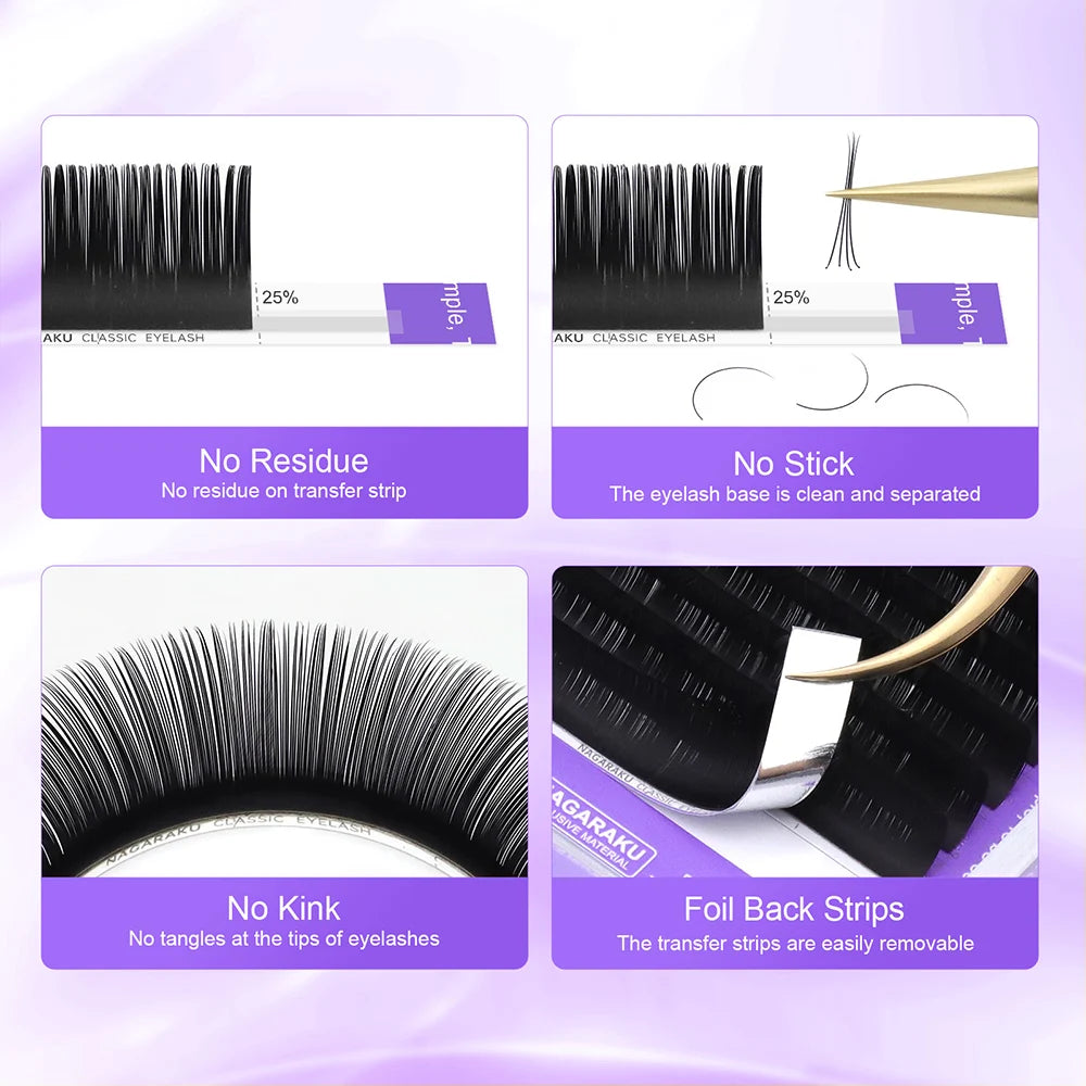 NAGARAKU All Size 6 Case C D Curl Faux Mink Eyelashes Extension Individual Eyelashes Artificial Fake False Eyelashes Make up