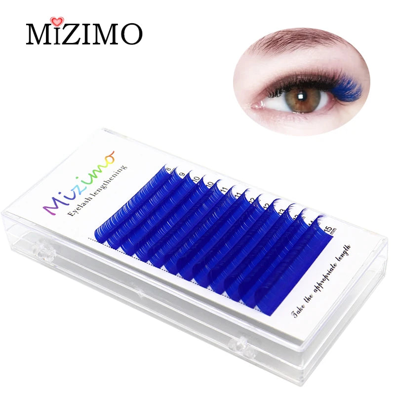 The Royal Blue Color 8-15 Length Is Mixed With Natural Softness To Extend The Professional Grafting False Eyelash Makeup 0.07