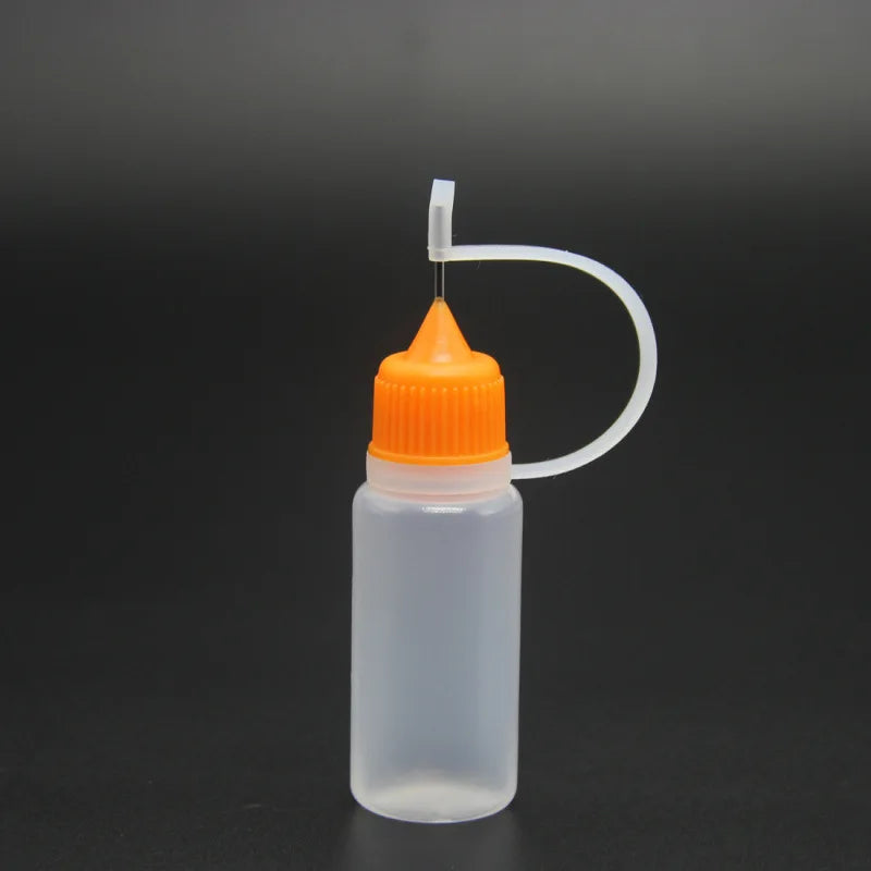 1PC 10ml Colorful Needle Tip Bottle Refillable Squeezable Needle Bottle Point Line DIY Polymer Clay Tool Glue Applicator Bottle