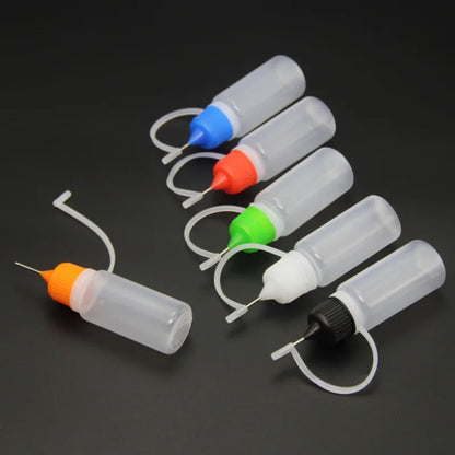 1PC 10ml Colorful Needle Tip Bottle Refillable Squeezable Needle Bottle Point Line DIY Polymer Clay Tool Glue Applicator Bottle