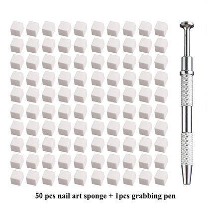 50/300Pcs Sponge Gradient Nail Art Stamper Tools Gel Polish Color Gradient Brush Glitter Powder Dotting Pen For Manicure Tools