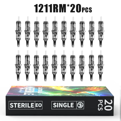 Goldplume Tattoo Needles 20 Pieces/Box Rl Rm M1 Rs Suitable for Tattoo Machines, Permanent Makeup or Body Painting