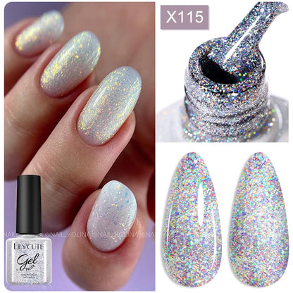 LILYCUTE 7ml Base Nowipe Top Coat Soak Off UV LED Gel Nail Polish Reinforcement Gel Semi Permanent Multifunction Gel Varnishes