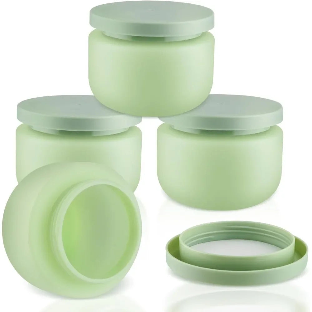 10PCS Round Cosmetic Container Jar with Lids Wide Mouth Soft Slime Jars for Lotion Hand Cream Ointments Refillable Travel Vials