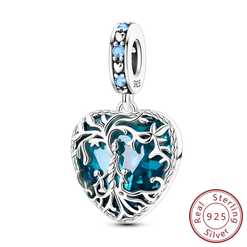 Original 925 Sterling Silver Heart Love Charms Beads Pendant Fit Original Bracelet Necklace DIY Charms Women Man Jewelry Gift
