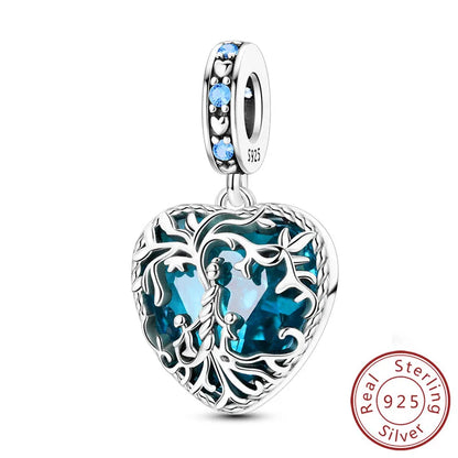 Original 925 Sterling Silver Heart Love Charms Beads Pendant Fit Original Bracelet Necklace DIY Charms Women Man Jewelry Gift