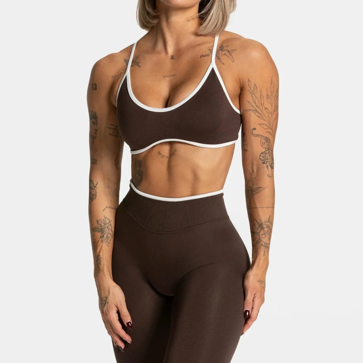Women Solid Color Gym Sports Bra Summer Yoga Fitness Top Sexy Backless Knit Bra with Chest Cushion Suspender Breathable Bra
