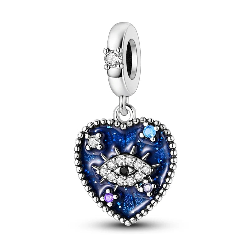 Hot Sales 925 Sterling Silver Charms Beads Devil's Eye Fatima's Hand Cross Beads Fit Original Bracelet Women DIY Jewelry Gifts