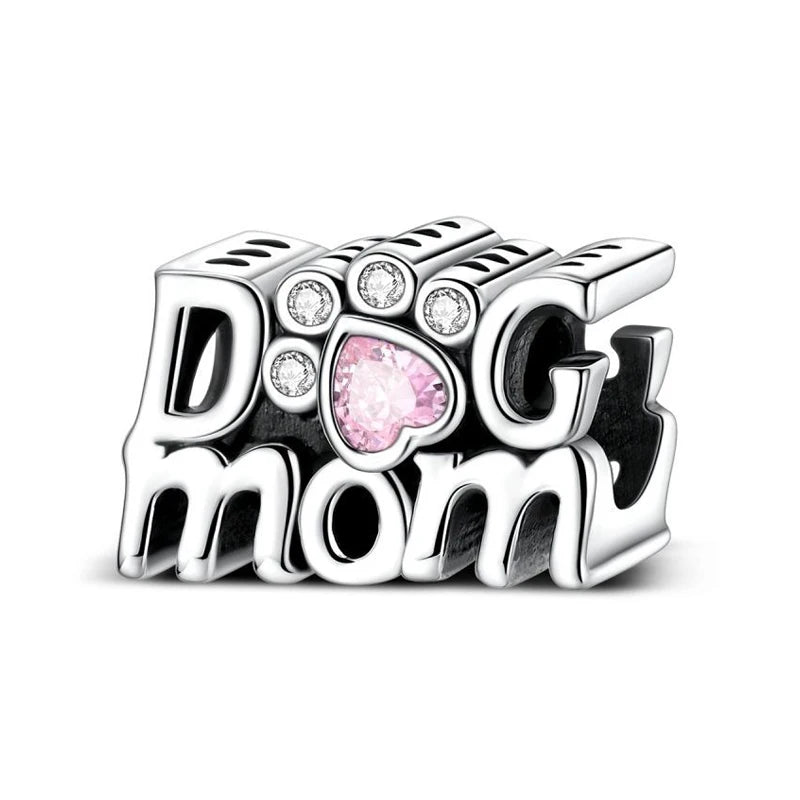 Original 925 Sterling Silver Charms Love Pets Dog Cat Paw Print Pendant Beads Fit Brand Bracelets Necklaces Women DIY Jewelry