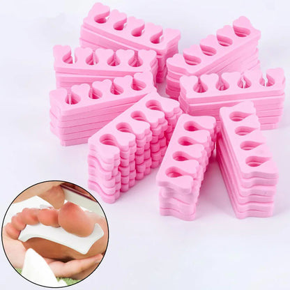 50 Pairs Soft Toe Separators Fingers Foots Nail Art Tools Flexible Heart Design Nail Art Practice Manicure Pedicure Foot Braces