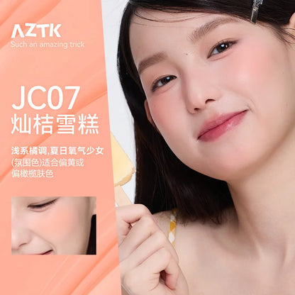 AZTK JC04 Water To Powder Liquid Blush Soft Matte Natural Flush Brightening Cheek Tint Lightweight Blendable Waterproof Makeup