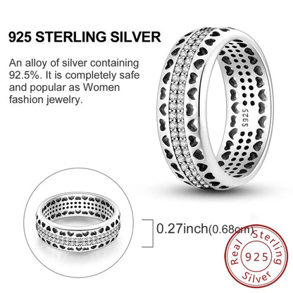 Rings Original 925 Sterling Silver Rings Bow Heart Sun Moon Star Zircon Rings For Women Jewelry Birthday Anniversary Gifts