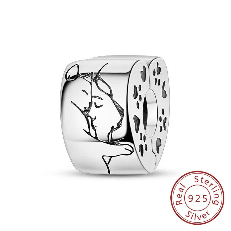 Charms 925 Sterling Silver Dog Cat Paw Print Love Pets Charms Beads Fit Original Bracelets Necklaces Pendant Women DIY Jewelry