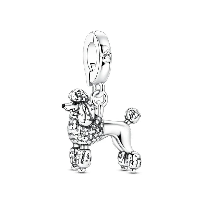 Original 925 Sterling Silver Charms Love Pets Dog Cat Paw Print Pendant Beads Fit Brand Bracelets Necklaces Women DIY Jewelry