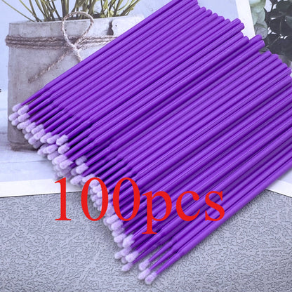 100/500pcs Eyelash Cleaning Brush Lash Extension Micro Cotton Swab Individual Eyelashes Microbrush Beauty Makeup Clean Remover