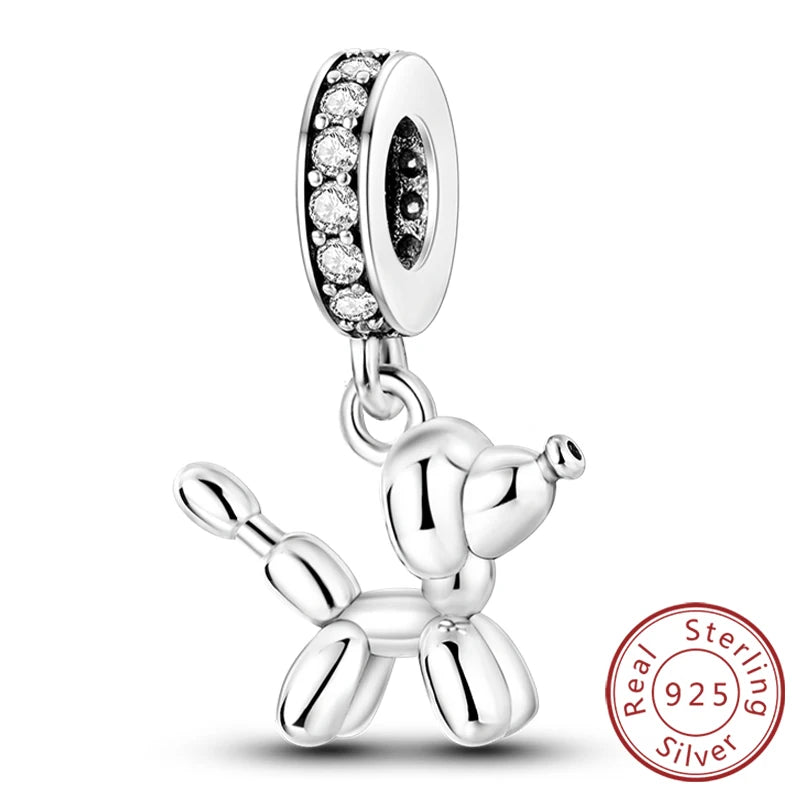 Charms 925 Sterling Silver Dog Cat Paw Print Love Pets Charms Beads Fit Original Bracelets Necklaces Pendant Women DIY Jewelry