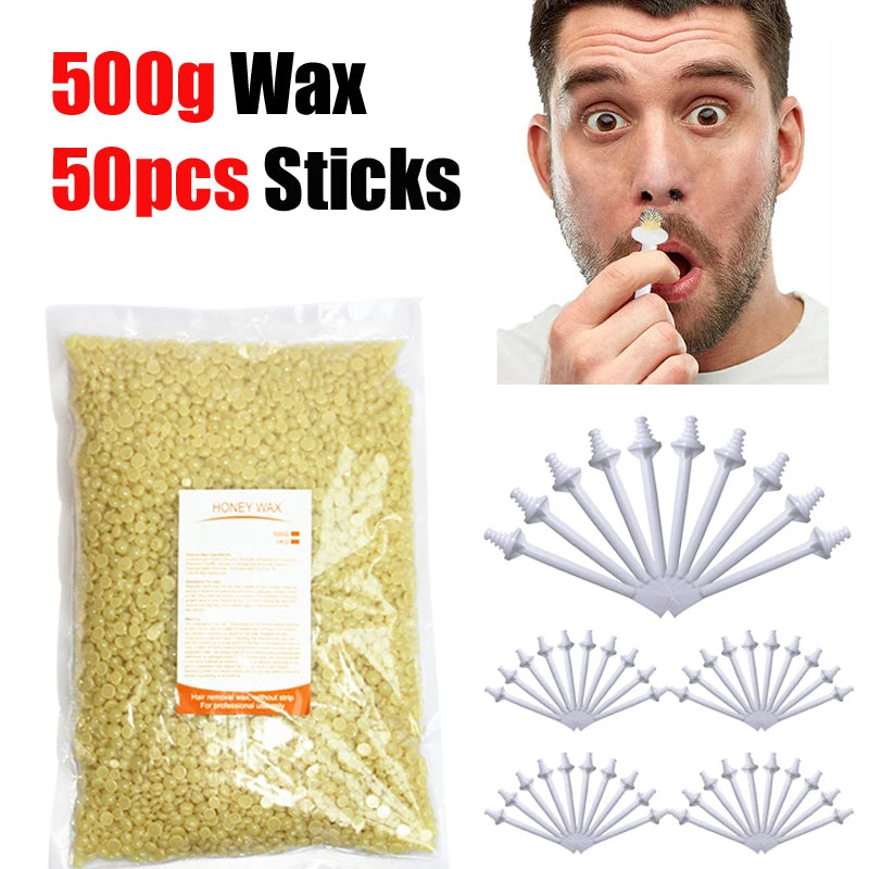 Portable Nose Wax Kit 50g-1005g for Men and Women Nail Waxing Hair Removal Wax Kit Nail Wax Cleaning Wax Kit Nose Clipper Beauty