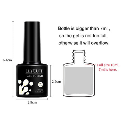 LILYCUTE 7ML Glitter Gel Nail Polish Sparkling Semi Permanent UV Gel Colorful Shinning Gel Varnish Nail Art Soak Off UV LED Gel