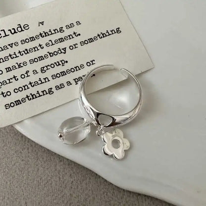 VENTFILLE 925 Sterling Silve Flower Ring for Women Gift Hollow Out Design Retro Hip Hop Versatile Jewelry Party Gift Dropship