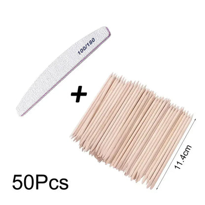 Nail Art Pusher Orange Wood Sticks Duable-head Pedicure Manicure Sticks for Salon Rhinestones Dotting Removal Nail Art Care Tool