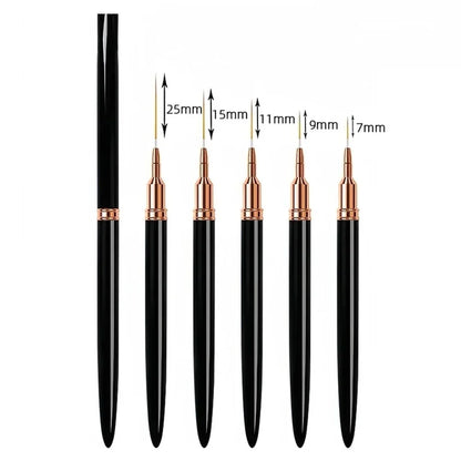 5Pcs Professional Nail Art Liner Striping Brush Nail Design Pen Ultra-thin Line Detail Drawing Painting Brush Manicure Pen Tools