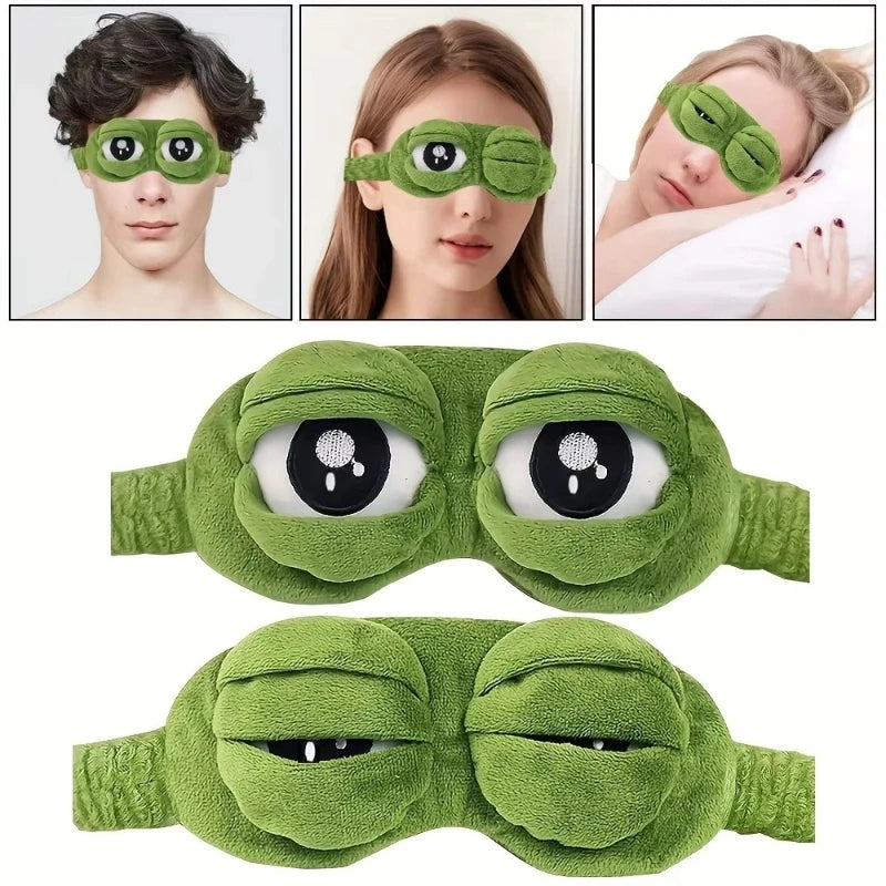 Funny Frog Pattern Sleep Eye Mask - Soft Comfort Light Blocking Relax Cover for a Good Night's Sleep
