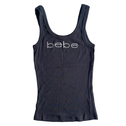 Vintage Sleeveless Tank Top Letters Summer Print Personality Crop top Sleeveless Slim Streetwear Punk Y2K Baby Tee Short Sleeve