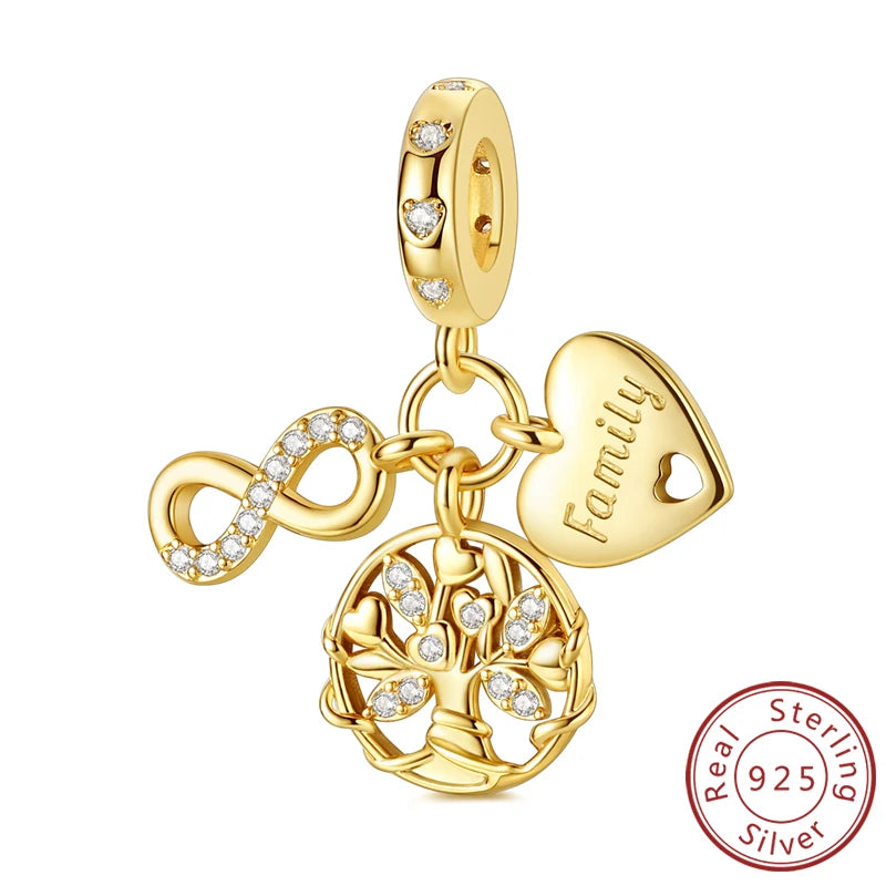 Original 925 Sterling Silver Heart Love Charms Beads Pendant Fit Original Bracelet Necklace DIY Charms Women Man Jewelry Gift