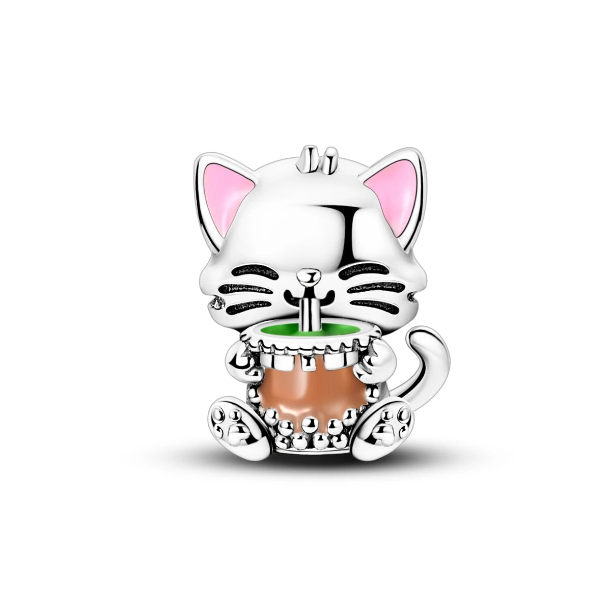 Original Charms 925 Silver Cute Animals Cat Bear Bead For Silver Bracelet Diy Fahsion Jewelry