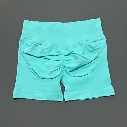 HISTELLO Sports Shorts 4.5" Women Yoga Shorts Seamless Low Waist Scrunch Bum Gym Leggings Workout Stretch Fitness Sports Shorts
