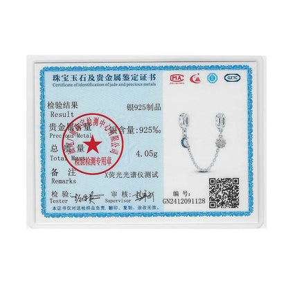 925 Sterling Silver Star Moon Safety Chain Charms Bead Fit 3mm Original Bracelet DIY Women Exquisite Anniversary Jewelry Gifts