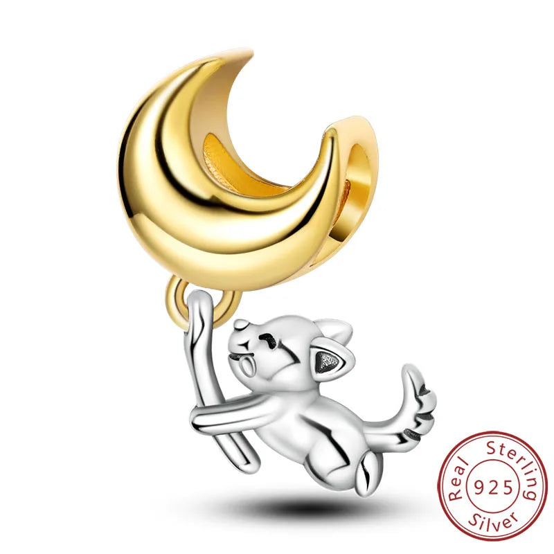 Charms 925 Sterling Silver Dog Cat Paw Print Love Pets Charms Beads Fit Original Bracelets Necklaces Pendant Women DIY Jewelry