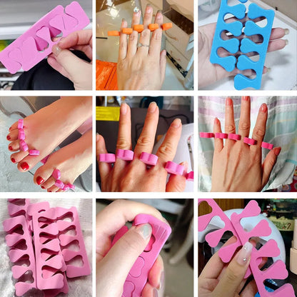 50 Pairs Soft Toe Separators Fingers Foots Nail Art Tools Flexible Heart Design Nail Art Practice Manicure Pedicure Foot Braces