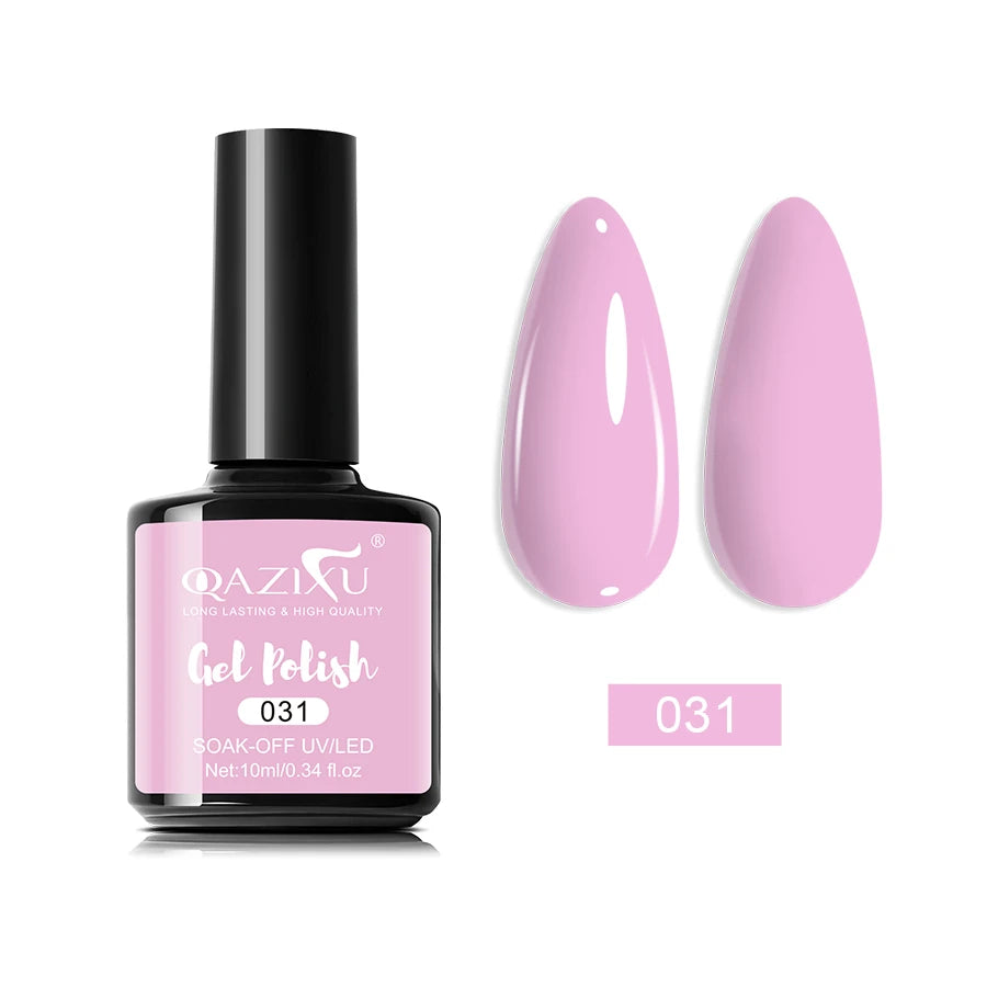 QAZIXU Pink Glitter Nail Gel Semi Permanent Nail Art Soak Off UV LED Nail Salon DIY Nail Salon Gel For Spring & Summer