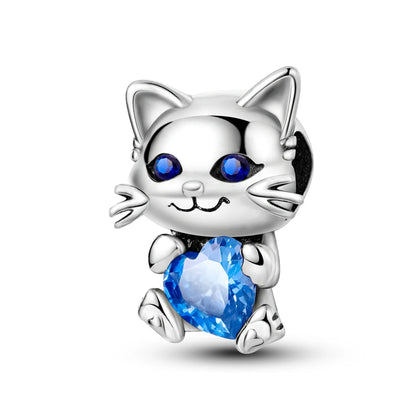 Original Charms 925 Silver Cute Animals Cat Bear Bead For Silver Bracelet Diy Fahsion Jewelry