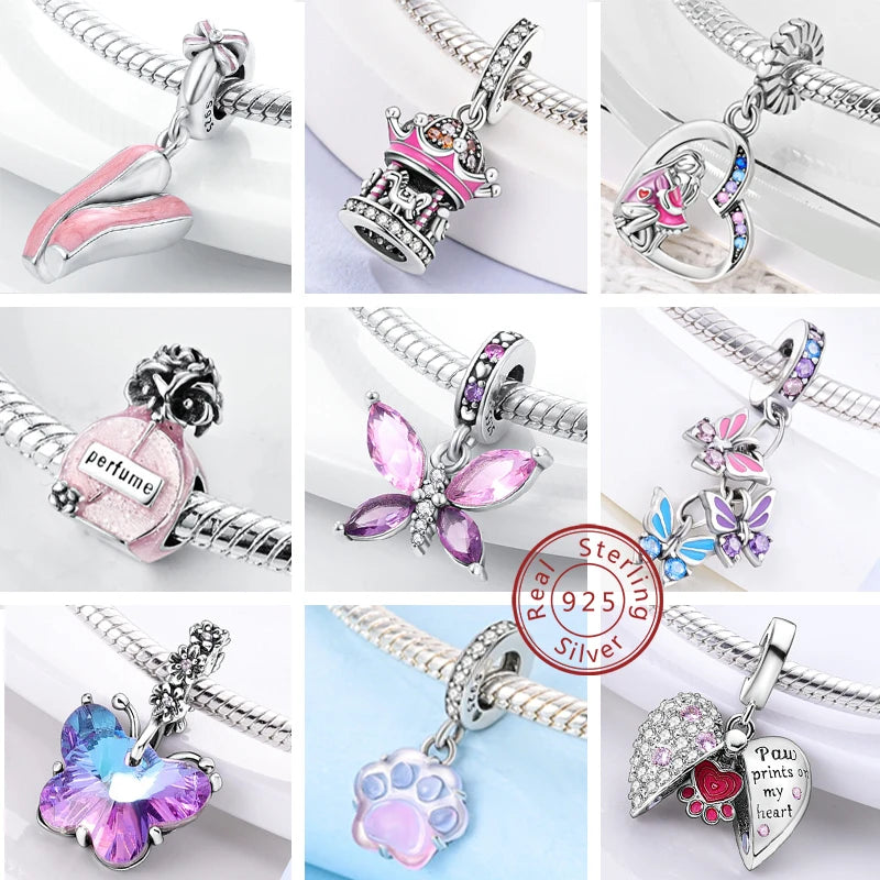Charm Hot Sales 925 Silver Original Charms Beads Fit Pendant Charm Bracelet Dangle for Women DIY Fine Jewelry Making