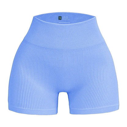 Women's Ribbed Knited Shorts Seamless Yoga Shorts Stretchy High Waist Shorts Sexy Hip Liftting Cycling Running Three Point Pants
