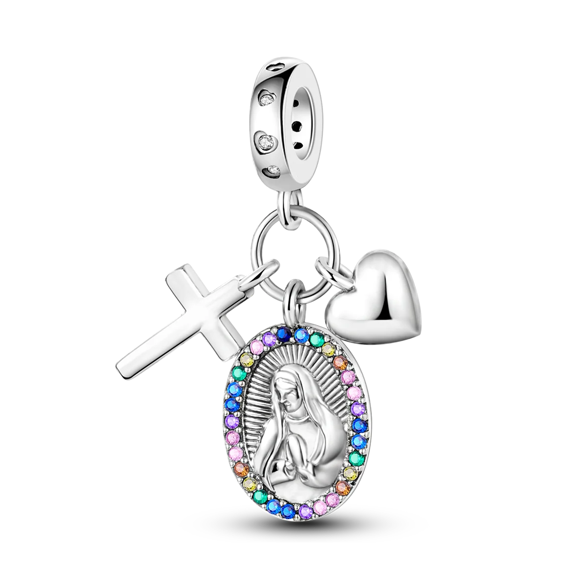 925 Silver Rainbow Flower Dragonfly Charms Dangle Charm Animal Bead Fit Original Bracelet Jewelry DIY