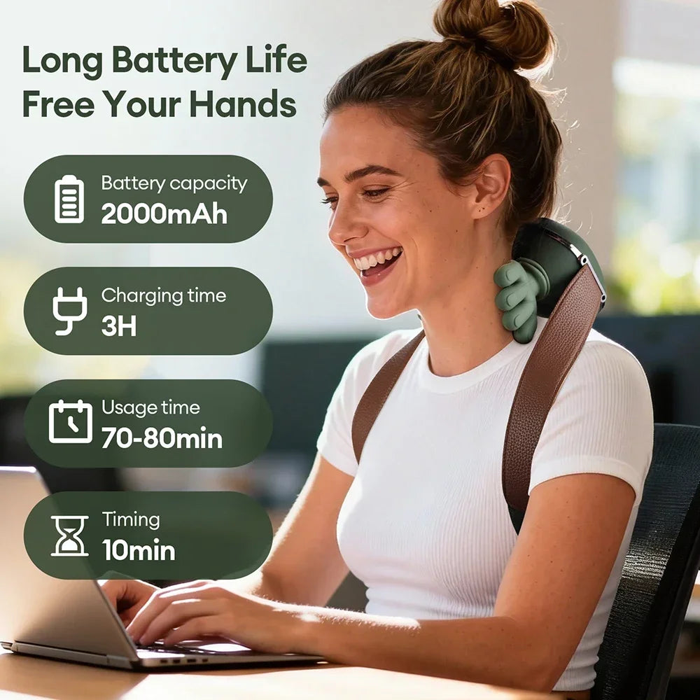 Electric Neck Shoulder Massager 4D Kneading Simulated Human Hand Massage Device For Muscle Relaxation Daily Use