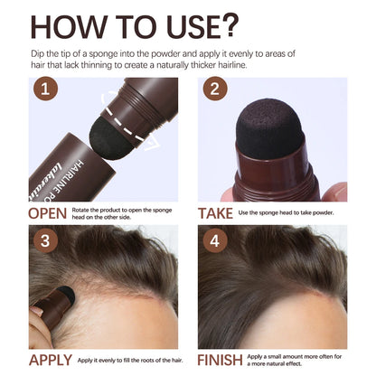 Hairline Shadow Powder Hair Waterproof Hairline Root Cover Up Natural Black Brown Eyebrow Contour Stick Repair Fill in Hair Tool