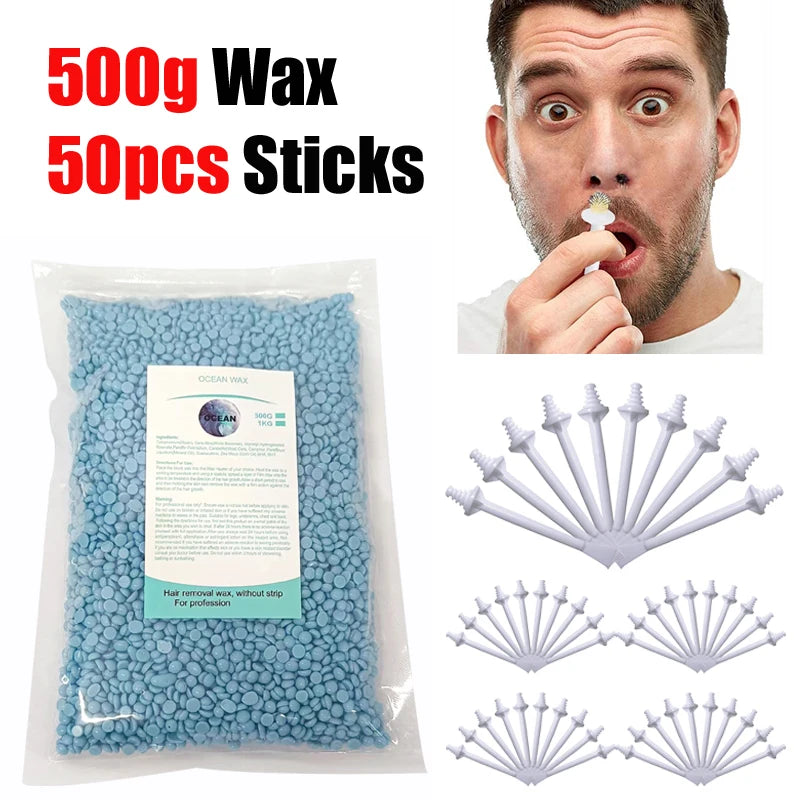Portable Nose Wax Kit 50g-1005g for Men and Women Nail Waxing Hair Removal Wax Kit Nail Wax Cleaning Wax Kit Nose Clipper Beauty