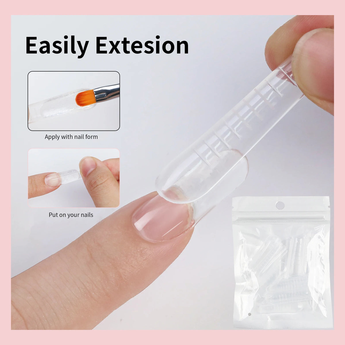 15ml Nail Extension Gel Set Solid Nail Extension Gel Non-Stick 3d Sculpture Phototherapy Uv Gel Rapid Molding Gel Nail Piece