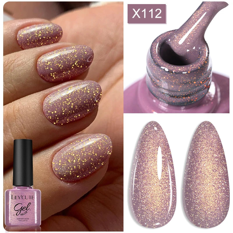 LILYCUTE 7ml Base Nowipe Top Coat Soak Off UV LED Gel Nail Polish Reinforcement Gel Semi Permanent Multifunction Gel Varnishes