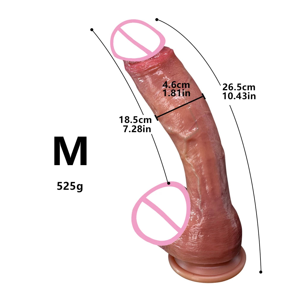 Super Long Skin Dildo Penis Medical Silicone Realistic SexToy For Women Masturbator Makeup Dildo Strapon Suction Cup Dick Adults