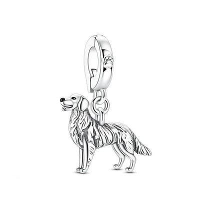 Original 925 Sterling Silver Charms Love Pets Dog Cat Paw Print Pendant Beads Fit Brand Bracelets Necklaces Women DIY Jewelry