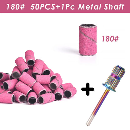 Nail Art Sanding Bands Drill Bits 80# 120# 240# for Electric Nail Drill File Nail Polishing Head Remover UV Gel Pedicure Tools