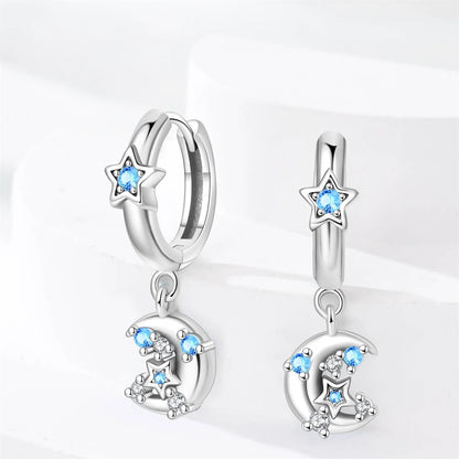 New 925 Sterling Silver Wine Cup Butterfly  Women Earrings Brilliant Wedding Engagement Star Earrings Jewelry Gift