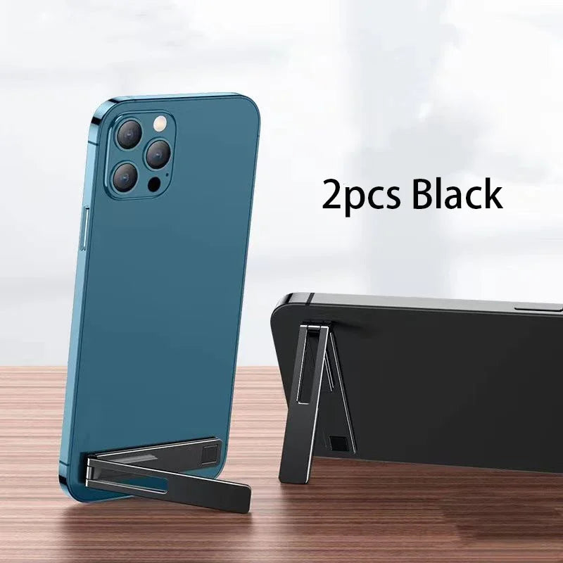 Ultra-Thin Metal Folding Phone Holder Alloy Invisible Back Stick Phone Desktop Holder Portable Mobile Support Phone Stand