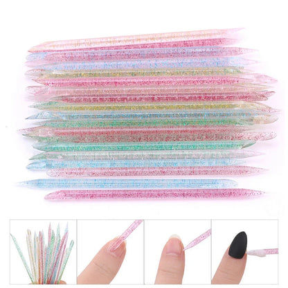 10/50/100Pcs Reusable Crystal Stick Double End Nail Art Cuticle Pusher Cuticle Remover Tool Pedicure Care Nails Manicures Tools